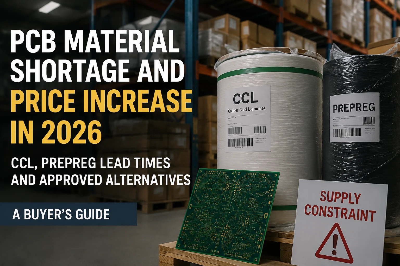 PCB Material Shortage and Price Increase in 2026: CCL, Prepreg Lead Times and Approved Alternatives