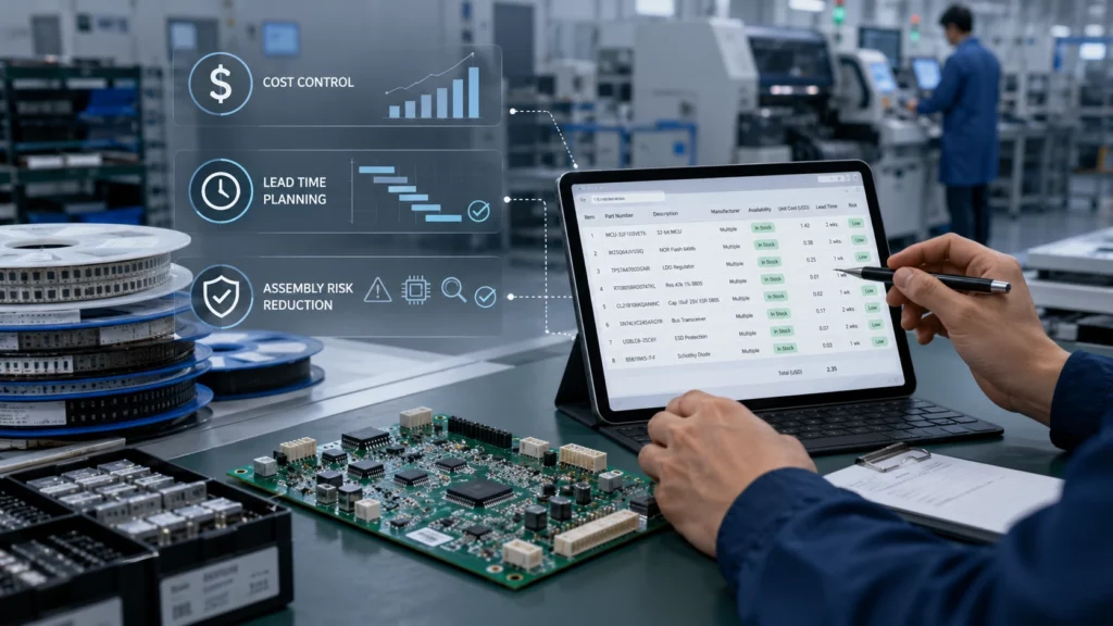 How BOM Sourcing Reduces PCBA Cost, Lead Time and Assembly Risk