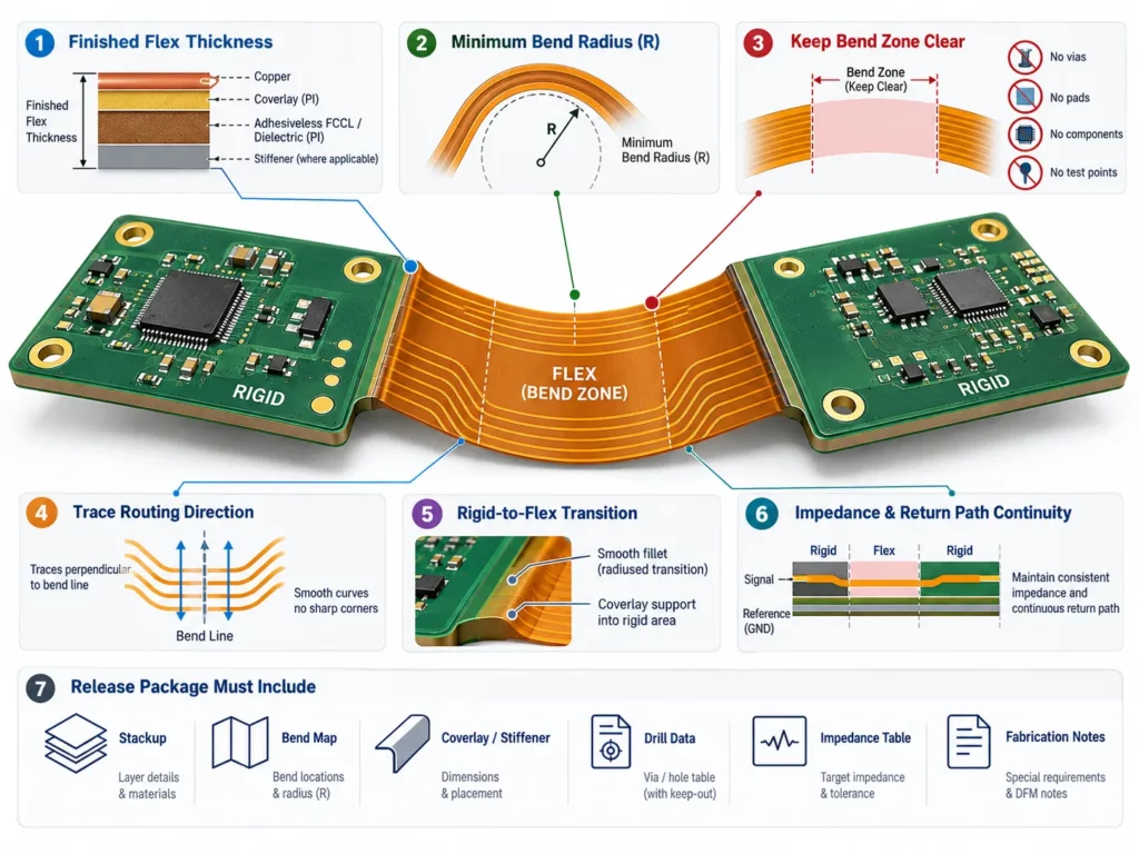 Rigid-flex PCB design guidelines diagram
